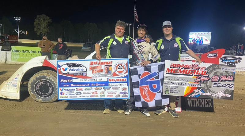 Tyler Carpenter Dominates Ronnie Moran Memorial At Muskingum County Speedway With Valvoline American Late Model Iron-Man Series