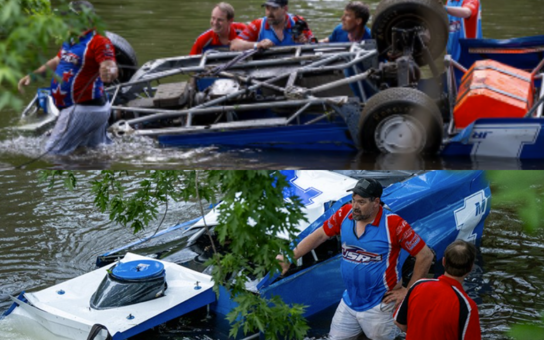 Modified Driver Jaxson Mattick Survives Wild Wreck At Chateau Speedway That Saw Him End Up In The Cedar River