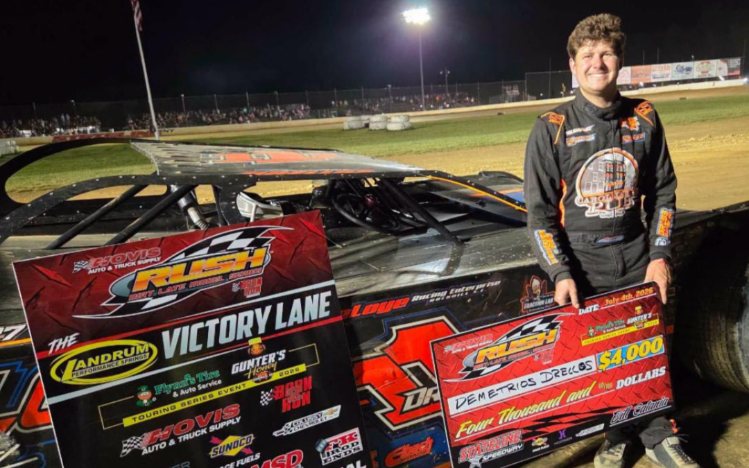 Demetrios Drellos Out-Duels Jeremy Wonderling At Stateline To Capture His 1st Career Hovis RUSH Late Model Flynn’s Tire/Gunter’s Honey Tour Victory