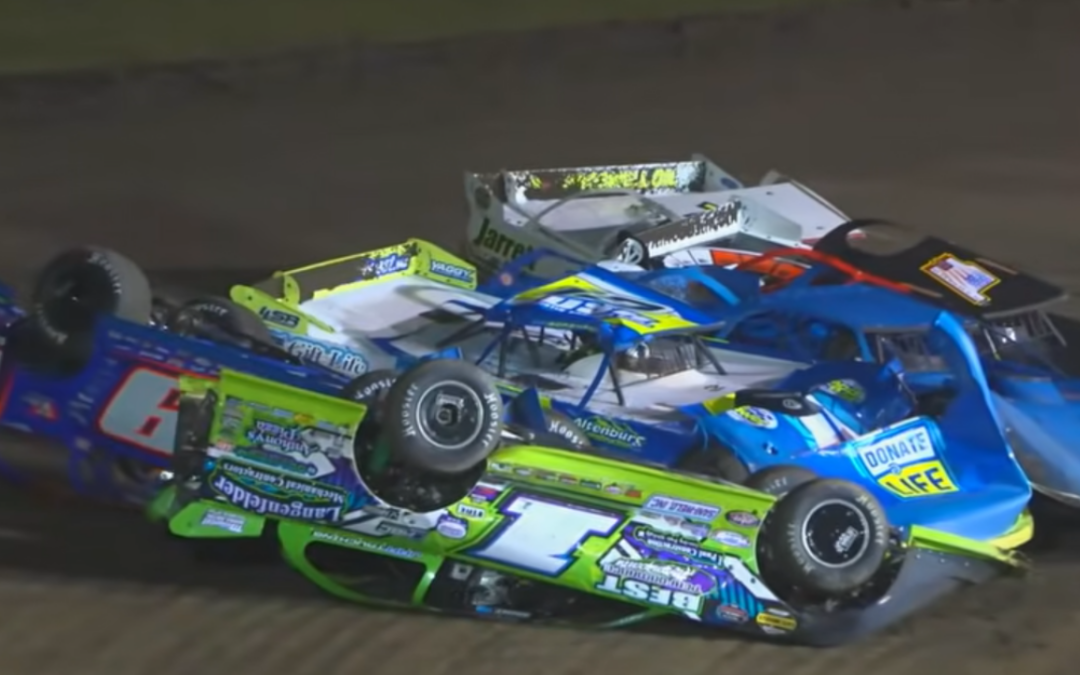 Nick Hoffman And Dustin Sorensen Explain What Happened That Lead To Big Roll Over And Pileup In Hawkeye 100 At Maquoketa Speedway