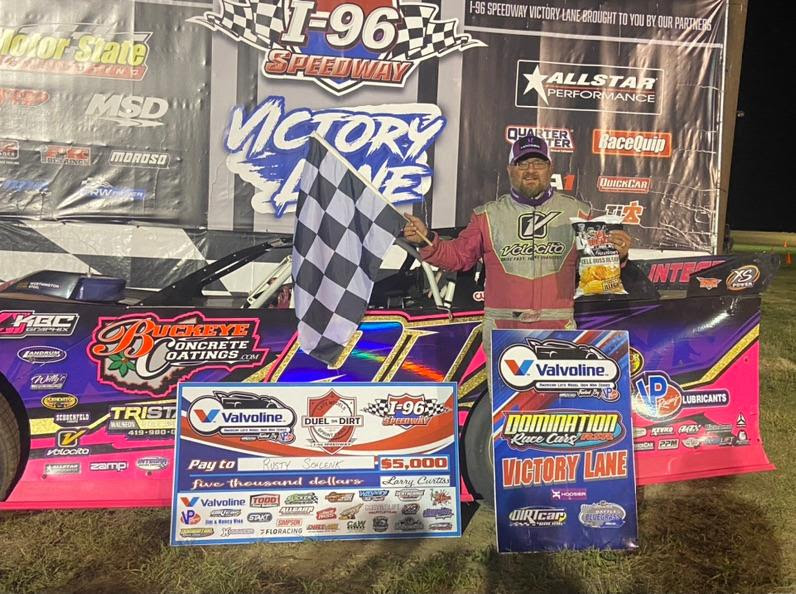 Rusty Schlenk Dandy In Duel On Dirt At I-96 Speedway With Valvoline American Late Model Iron-Man Series