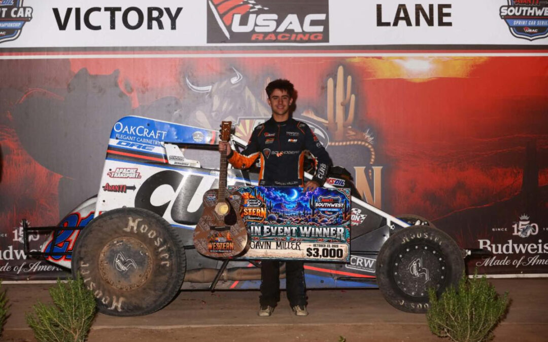 Gavin Miller Wires USAC Southwest 360 Sprints At Western World Prelim